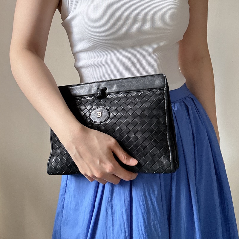 Bally 真皮 羊革 手拿包 斜背包 腋下包 黑色 意大利製-1