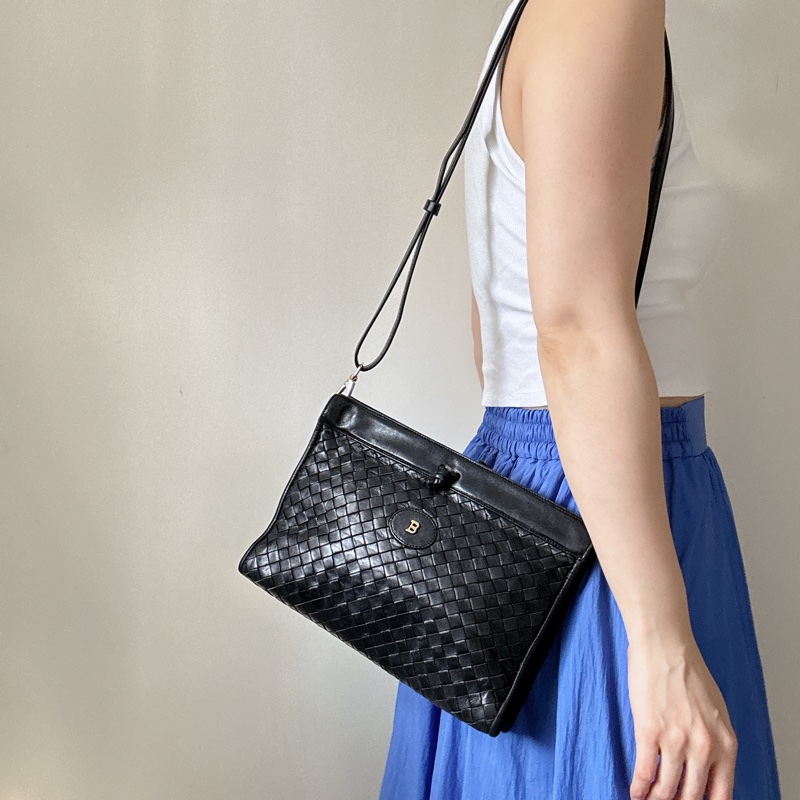 Bally 真皮 羊革 手拿包 斜背包 腋下包 黑色 意大利製-2