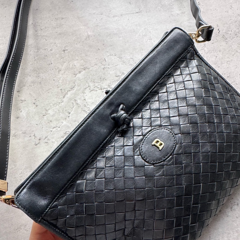 Bally 真皮 羊革 手拿包 斜背包 腋下包 黑色 意大利製-6