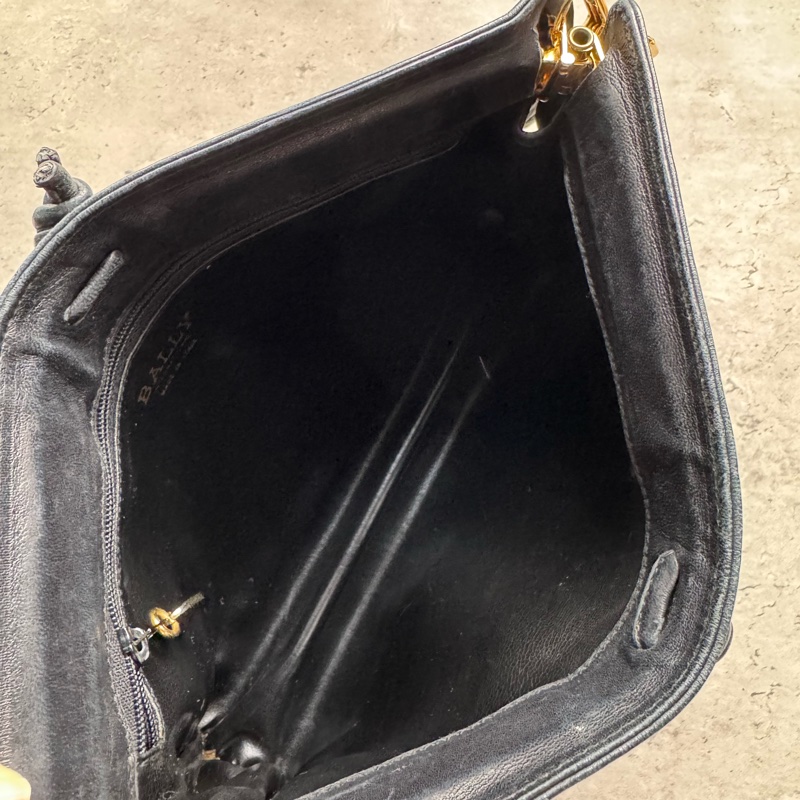 Bally 真皮 羊革 手拿包 斜背包 腋下包 黑色 意大利製-22