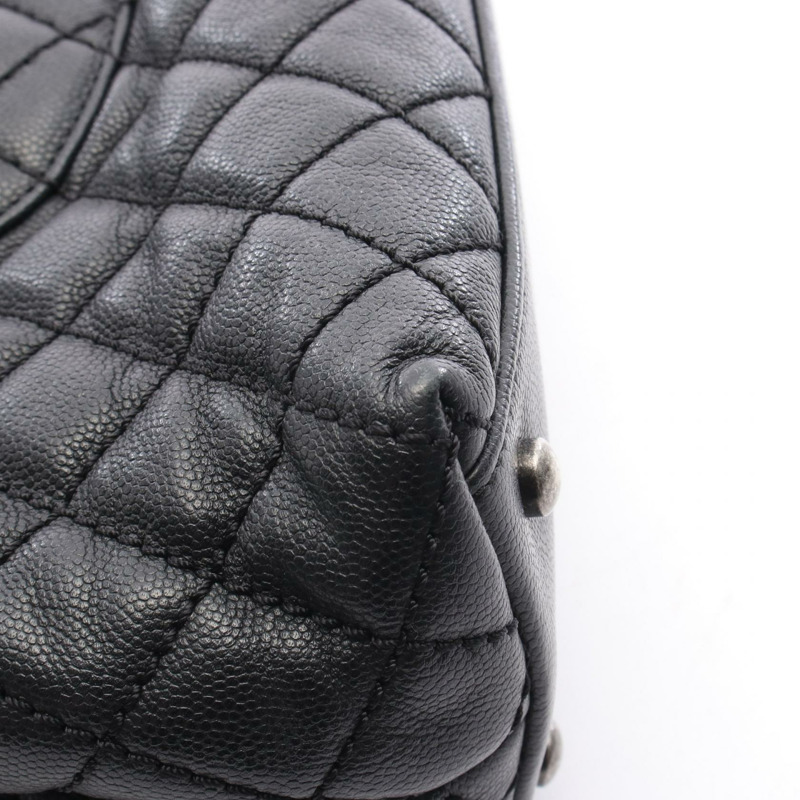 CHANEL Matelasse Coco Handle 手提包 A92992 魚子醬皮(粒面小牛皮)黑色二手女士-6