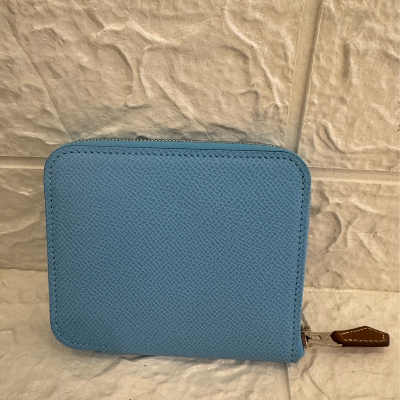 Hermes天空藍絲巾短夾-1