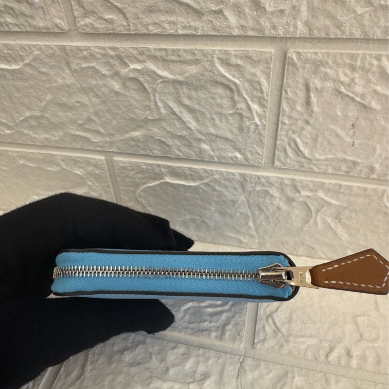 Hermes天空藍絲巾短夾-2