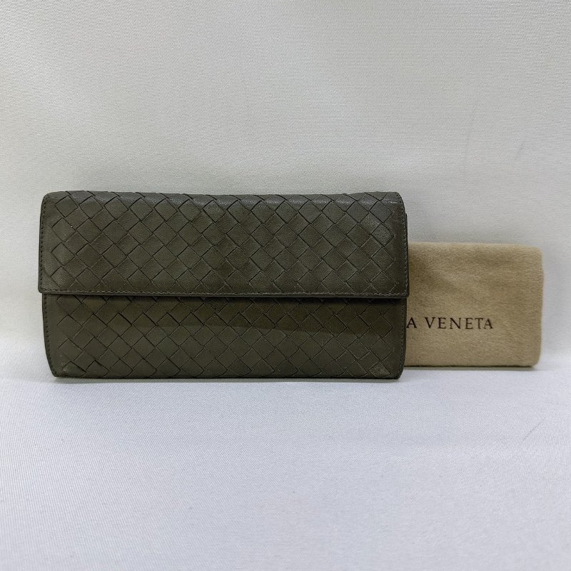 BV 經典編織掀蓋釦式長夾-0