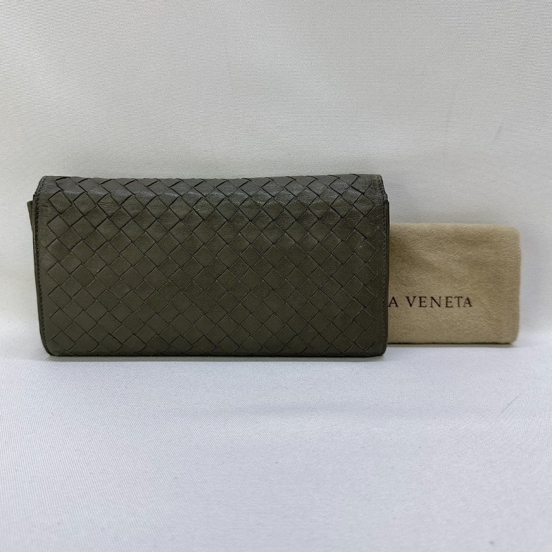 BV 經典編織掀蓋釦式長夾-1