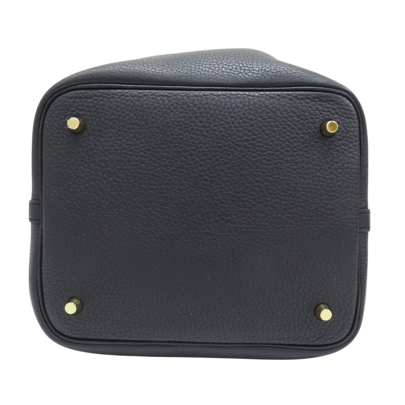 藍色 牛皮 Picotin Lock 22 ECLAT 手提包 X刻 金扣 X AM 005 UM-3