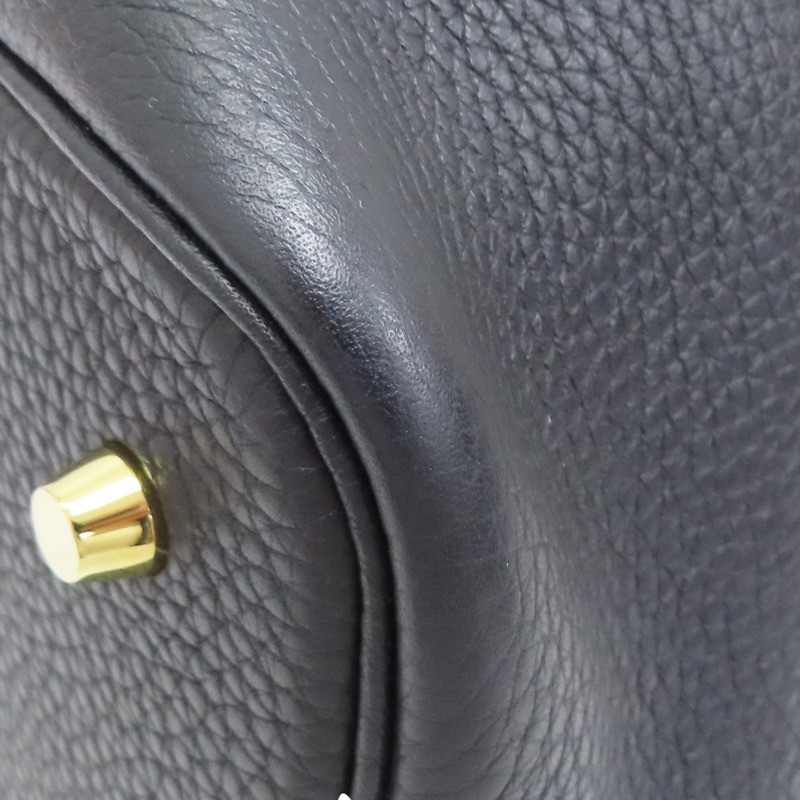 藍色 牛皮 Picotin Lock 22 ECLAT 手提包 X刻 金扣 X AM 005 UM-9