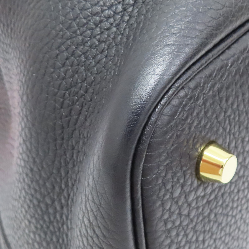 藍色 牛皮 Picotin Lock 22 ECLAT 手提包 X刻 金扣 X AM 005 UM-10