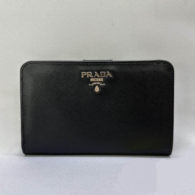 PRADA Saffiano皮革拉鍊中夾-0