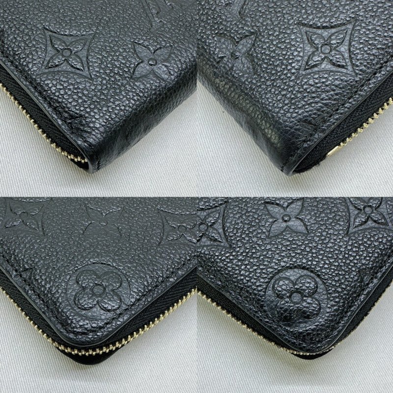 LV Clemence窄版黑壓花長夾-6