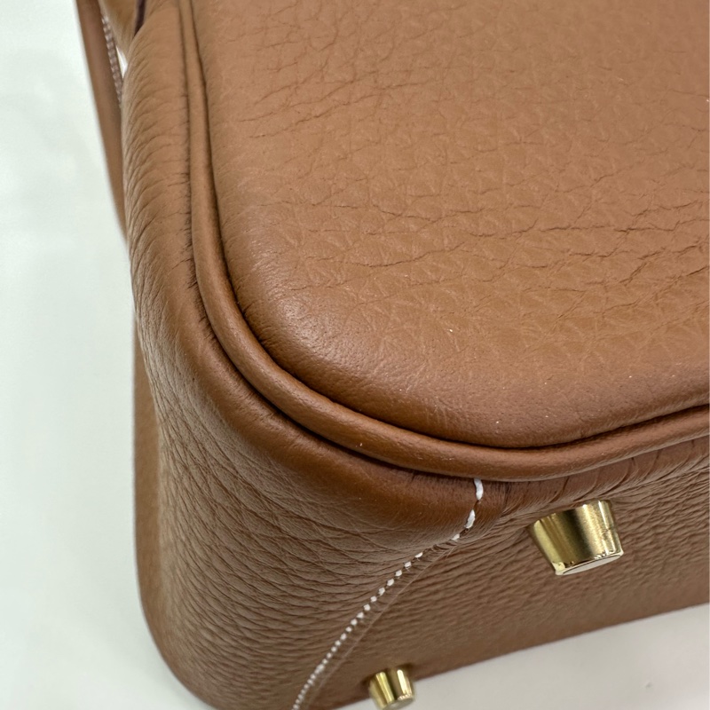 Hermes 愛馬仕 Mini Lindy 2代 TC皮 金棕金扣 W刻-9