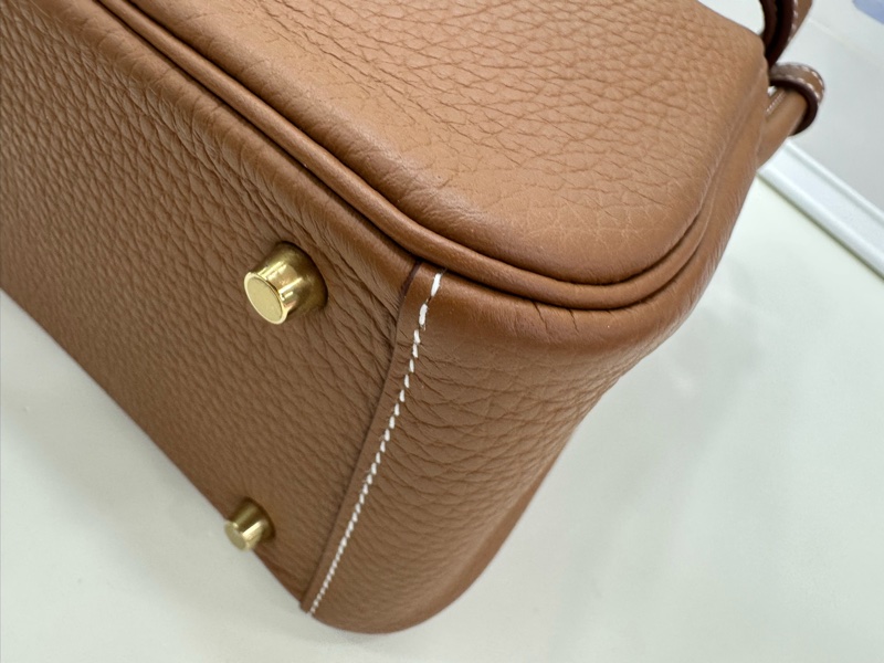 Hermes 愛馬仕 Mini Lindy 2代 TC皮 金棕金扣 W刻-10