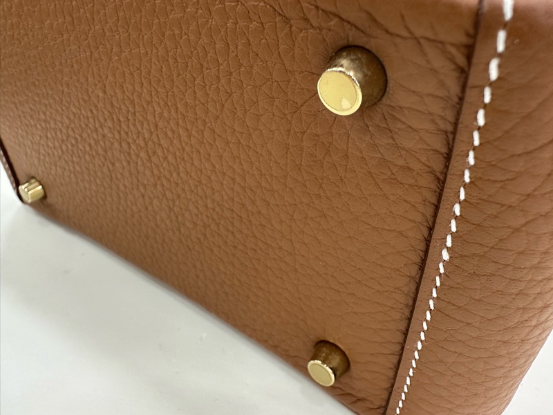Hermes 愛馬仕 Mini Lindy 2代 TC皮 金棕金扣 W刻-18