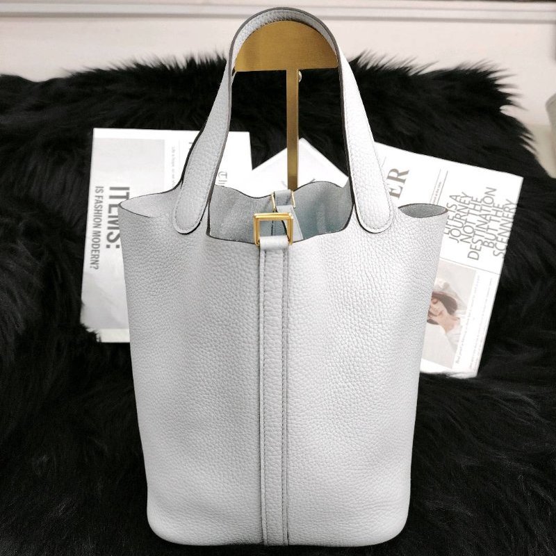 Hermes 愛馬仕 Picotin Lock 22 TC皮 淺藍色/聖杯藍  Y刻-0