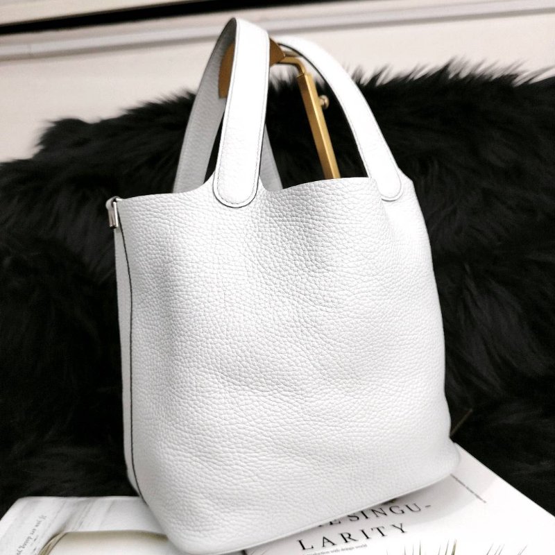 HERMÈS Picotin Lock 菜藍子 0B 聖杯藍 Taurillon 22 銀扣 Z刻-1