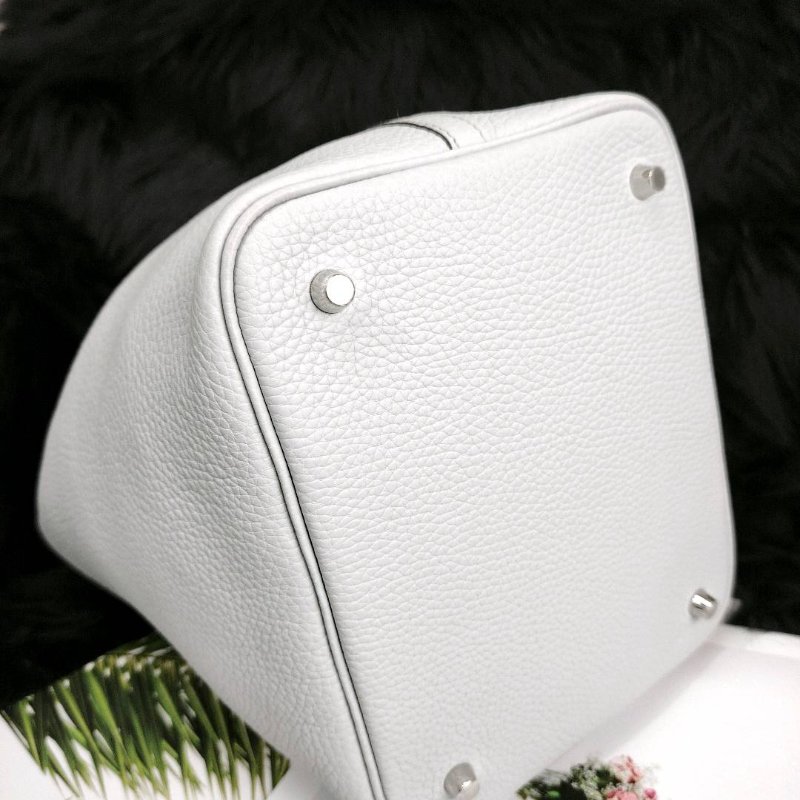 HERMÈS Picotin Lock 菜藍子 0B 聖杯藍 Taurillon 22 銀扣 Z刻-3