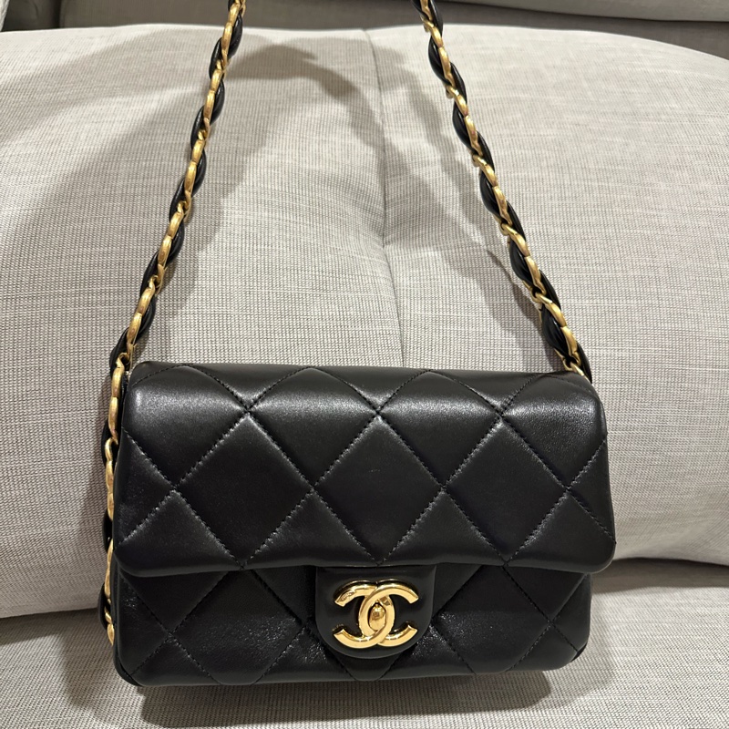 CHANEL 羊皮粗鍊腋下包-0