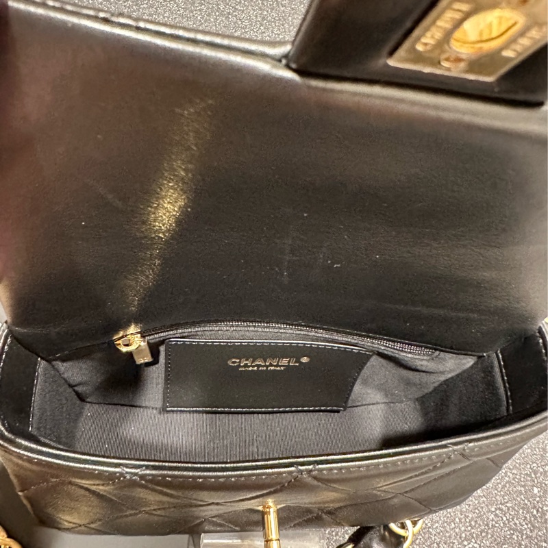 CHANEL 羊皮粗鍊腋下包-6