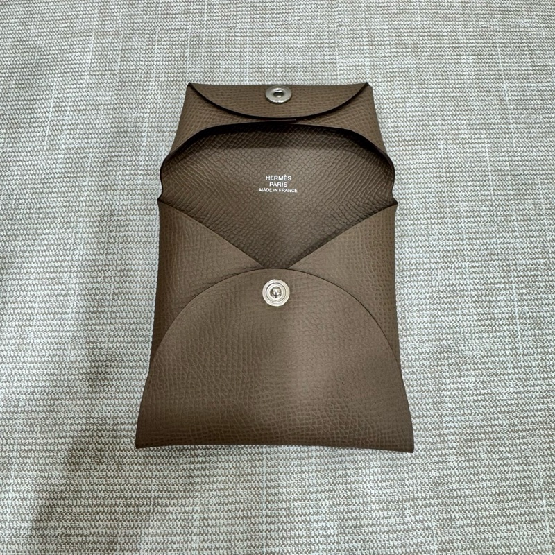 愛馬仕 HERMES Bastia 零錢包 多用途小袋 大象灰 Epsom B刻-24