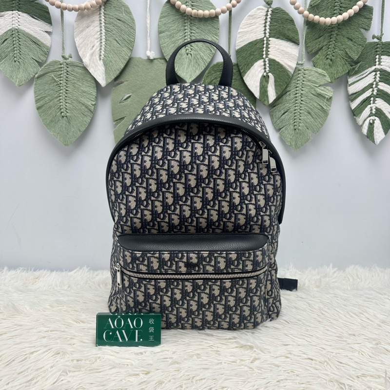 閑置品💫DIOR Rider Oblique 米黑色緹花背包 Backpack 2022年-0