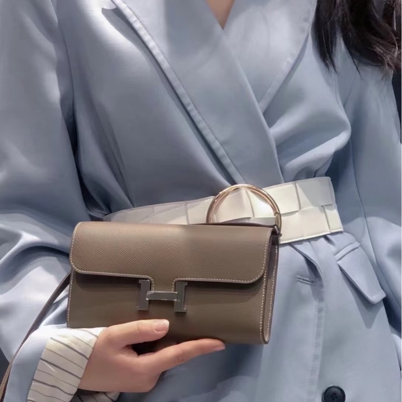 愛馬仕 Hermes 康康 Constance Long To Go WOC 大象灰銀釦Z刻 epsom皮-1