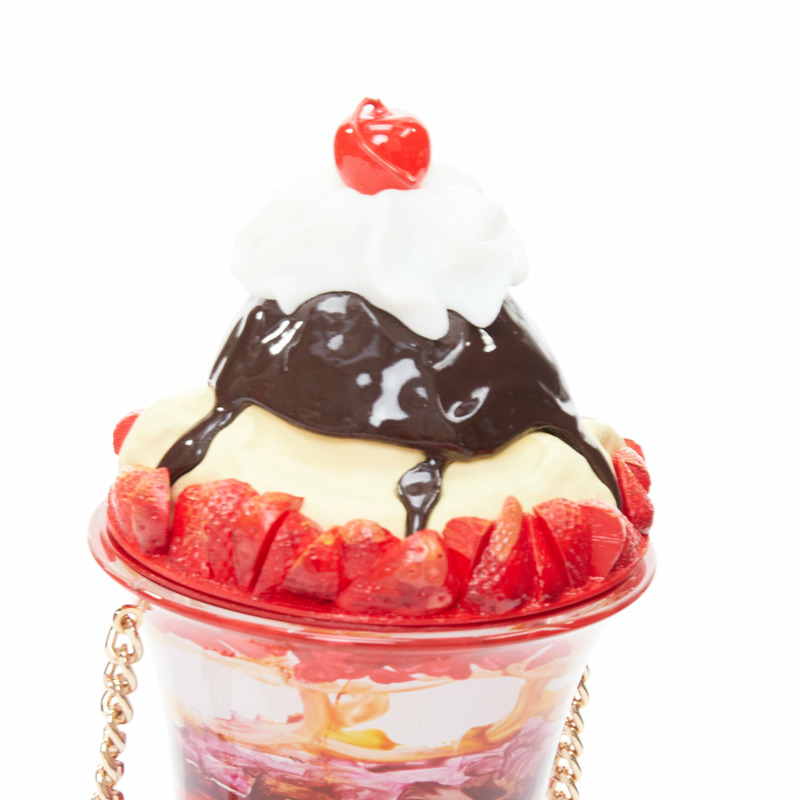 rare MOSCHINO 2022 Ice Cream Sundae Runway pink chocolate chain crossbody bag-6