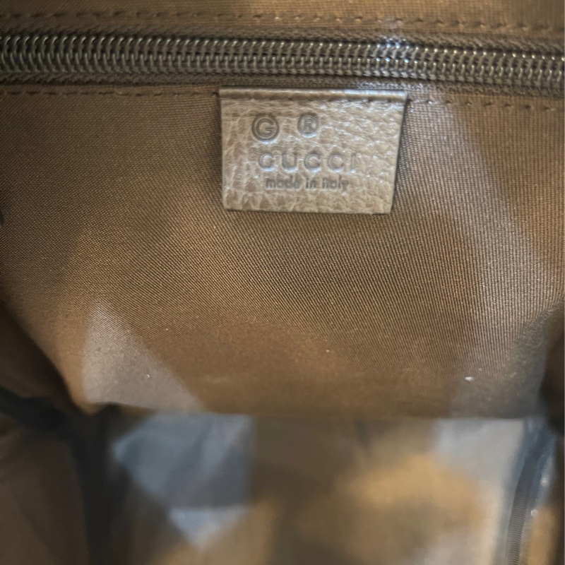 GUCCI 古馳 - 經典雙G 緹花帆布牛皮滾邊拉鍊後背包-18