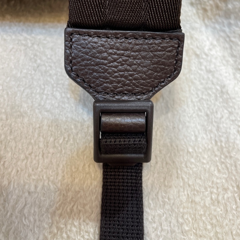 GUCCI 古馳 - 經典雙G 緹花帆布牛皮滾邊拉鍊後背包-23