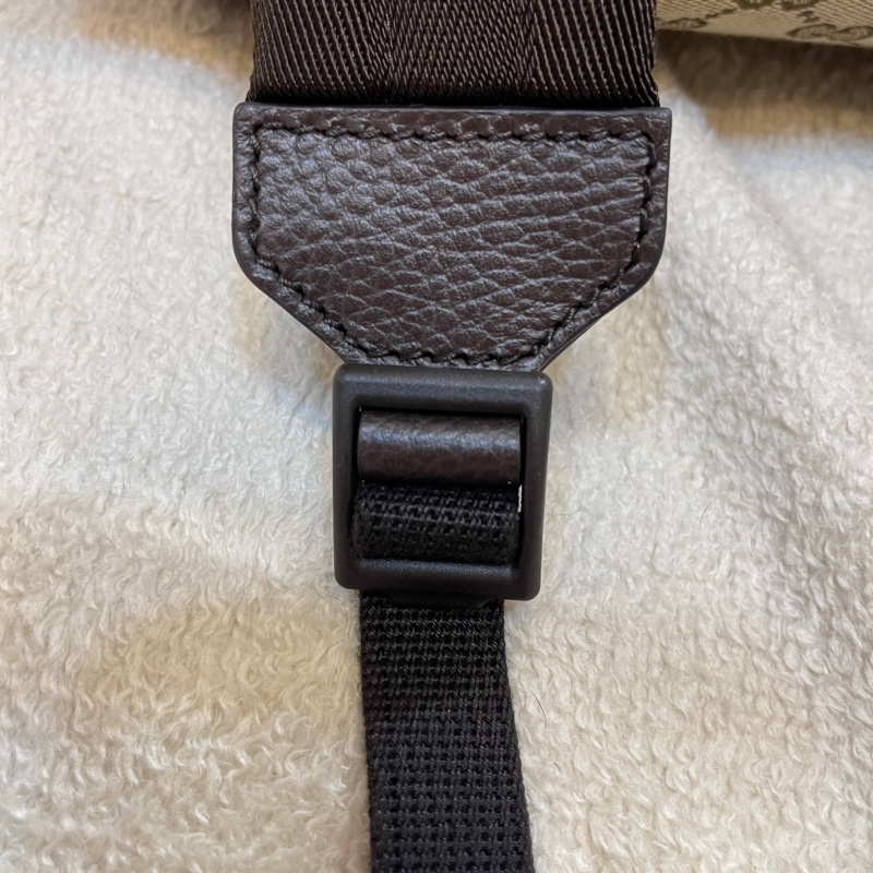 GUCCI 古馳 - 經典雙G 緹花帆布牛皮滾邊拉鍊後背包-24