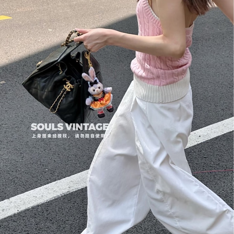 香奈兒 CHANEL 新款 25S hobo 抽縄 荔枝牛皮嬉皮包 水桶包 小號-2