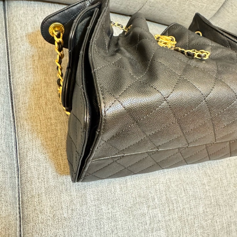香奈兒 CHANEL 新款 25S hobo 抽縄 荔枝牛皮嬉皮包 水桶包 小號-12