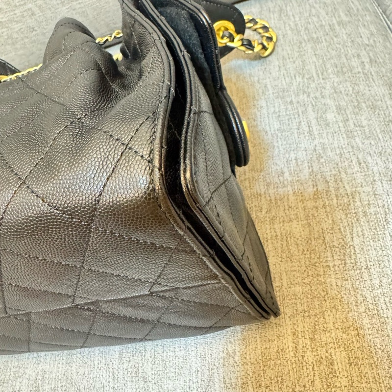香奈兒 CHANEL 新款 25S hobo 抽縄 荔枝牛皮嬉皮包 水桶包 小號-13