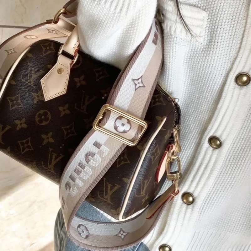LV M46222 Speedy Bandoulière 20新款奶茶色背帶-3