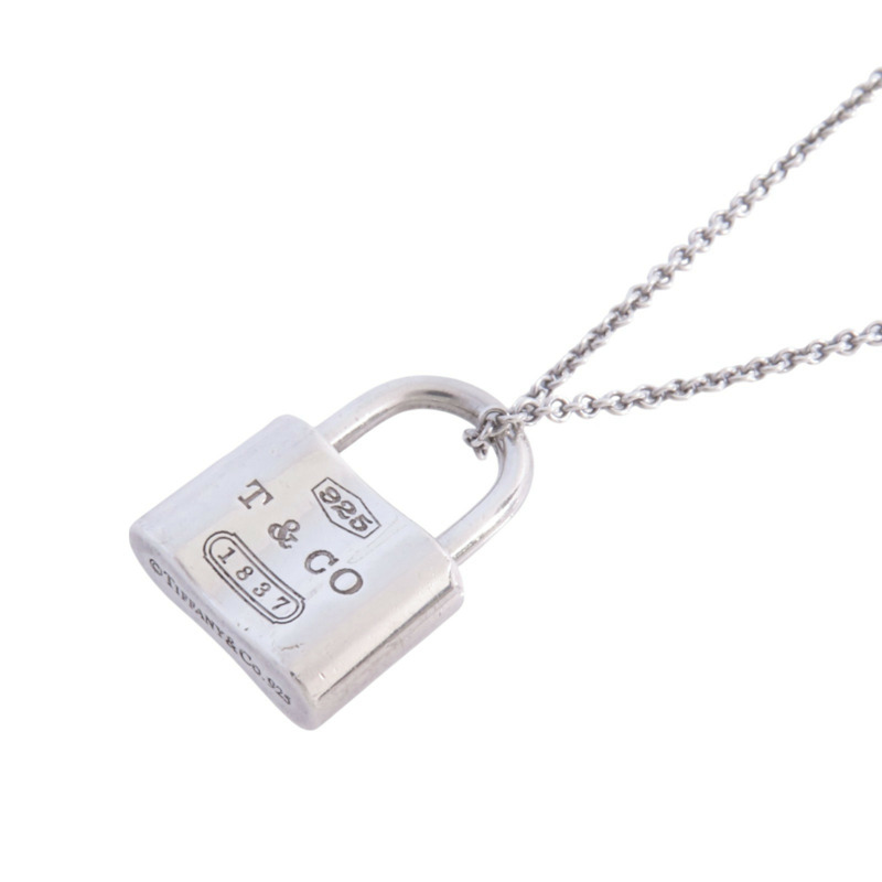 TIFFANY&CO 925純銀Padlock Necklace銀扣項鏈-3