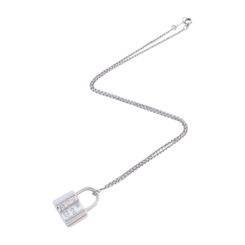 TIFFANY&CO 925純銀Padlock Necklace銀扣項鏈-4