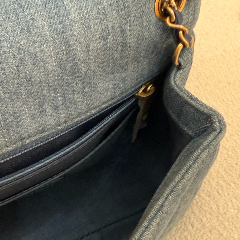 丹寧金球鏈CHANEL MINI COCO 20cm藍色牛仔肩背斜背包-13