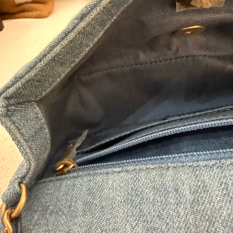 丹寧金球鏈CHANEL MINI COCO 20cm藍色牛仔肩背斜背包-16