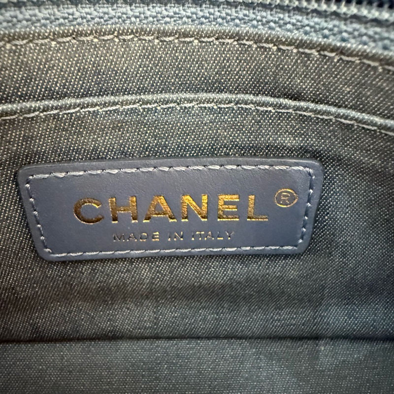 丹寧金球鏈CHANEL MINI COCO 20cm藍色牛仔肩背斜背包-17