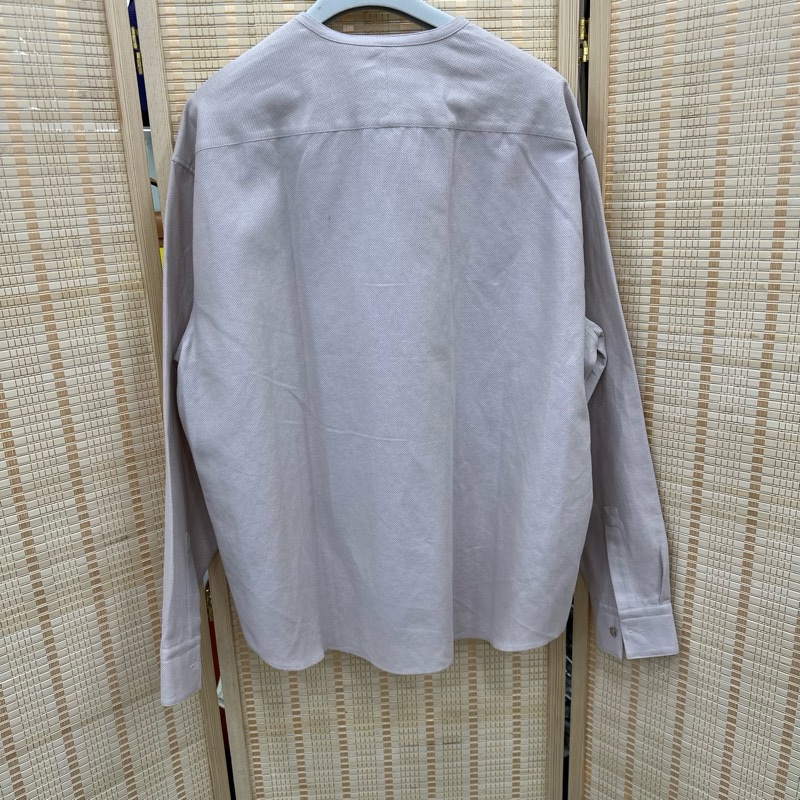 愛馬仕 Hermes CHEMISE BOXY SANS COL 淺灰色男仕長袖襯衫 40碼(15 3/4)全新有吊牌-1