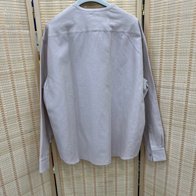 愛馬仕 Hermes CHEMISE BOXY SANS COL 淺灰色男仕長袖襯衫 40碼(15 3/4)全新有吊牌-6
