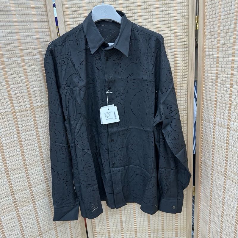 愛馬仕 Hermes 黑色長袖真絲鏤空襯衫 38碼(15) 全新有吊牌 CHEMISE BOXY IMPRIMEE 編號456540HQ2O38-0