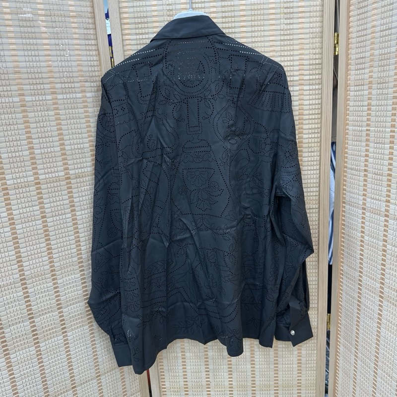 愛馬仕 Hermes 黑色長袖真絲鏤空襯衫 38碼(15) 全新有吊牌 CHEMISE BOXY IMPRIMEE 編號456540HQ2O38-1