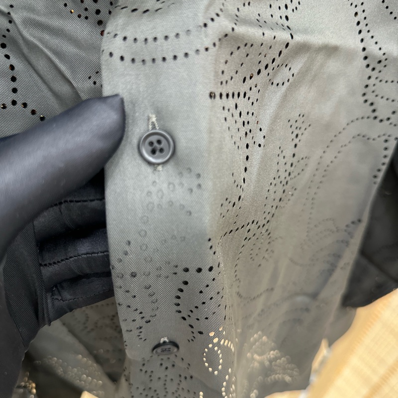 愛馬仕 Hermes 黑色長袖真絲鏤空襯衫 38碼(15) 全新有吊牌 CHEMISE BOXY IMPRIMEE 編號456540HQ2O38-10