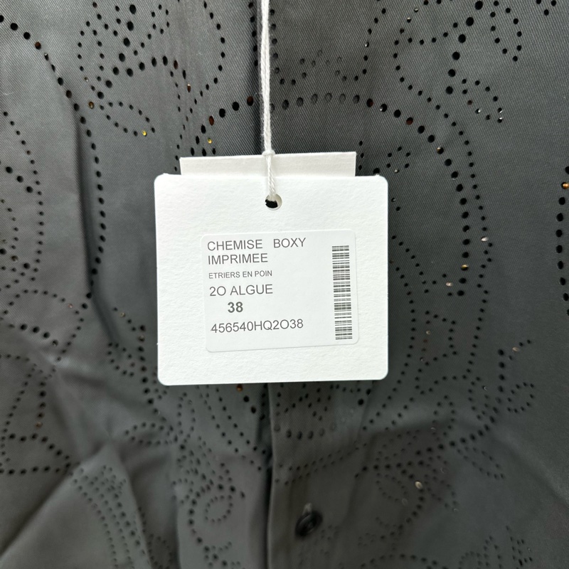 愛馬仕 Hermes 黑色長袖真絲鏤空襯衫 38碼(15) 全新有吊牌 CHEMISE BOXY IMPRIMEE 編號456540HQ2O38-12