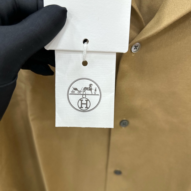 愛馬仕 Hermes 男士黃色襯衫 極簡設計 41碼 全新有吊牌-16