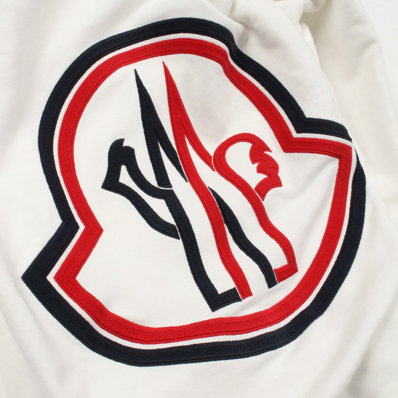 MONCLER Logo 連帽衫,純棉材質,白色,S 碼,二手男款-8