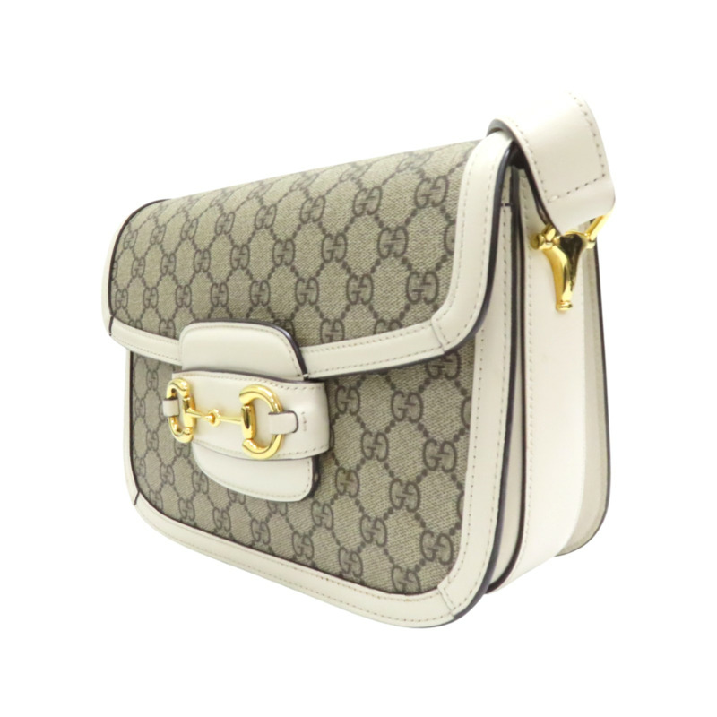 米色 GG Supreme 帆布 1955 Horsebit 肩背包【GUCCI 古馳】 602204-2