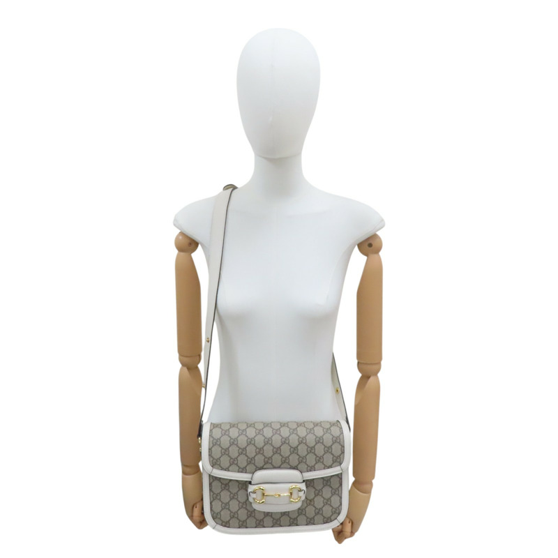 米色 GG Supreme 帆布 1955 Horsebit 肩背包【GUCCI 古馳】 602204-10