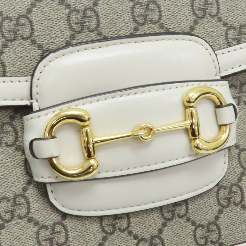 米色 GG Supreme 帆布 1955 Horsebit 肩背包【GUCCI 古馳】 602204-16