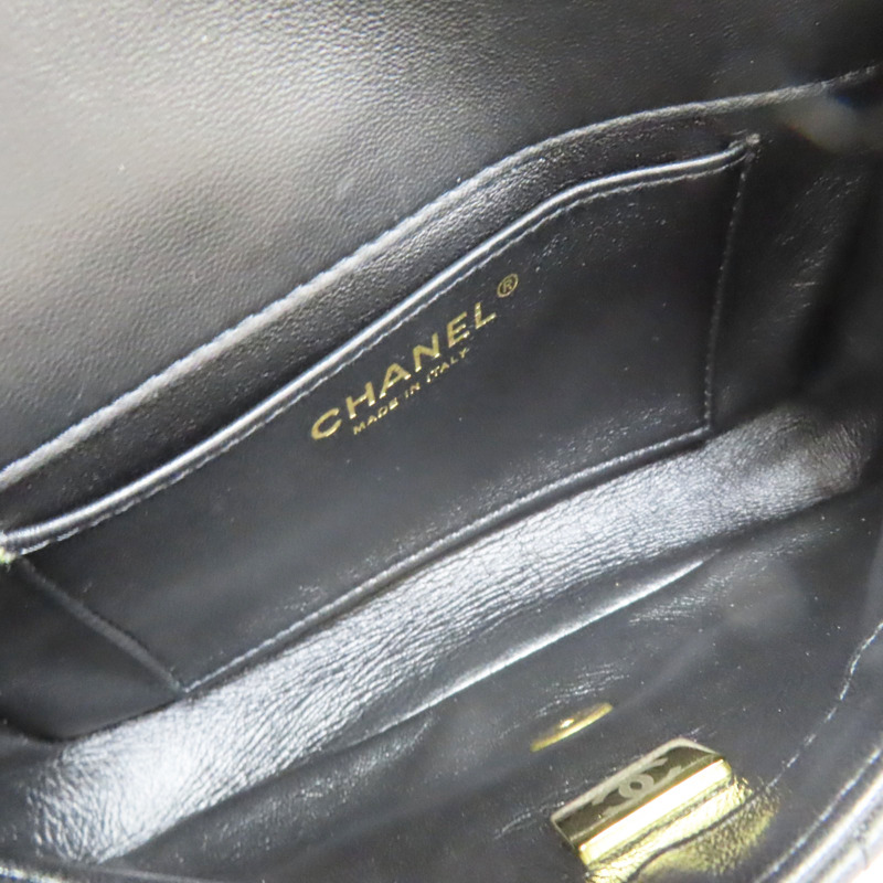 黑色 羊皮 Mini coco 鍊帶 肩背包 金扣 AS3456-4